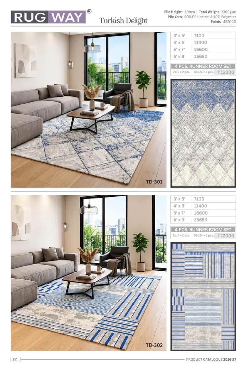 Turkish Delight — Modern Area Rugs & Carpets catalog page 4 — RUG WAY · Interium RUG WAY Turkish-Weave Area Rug Collection