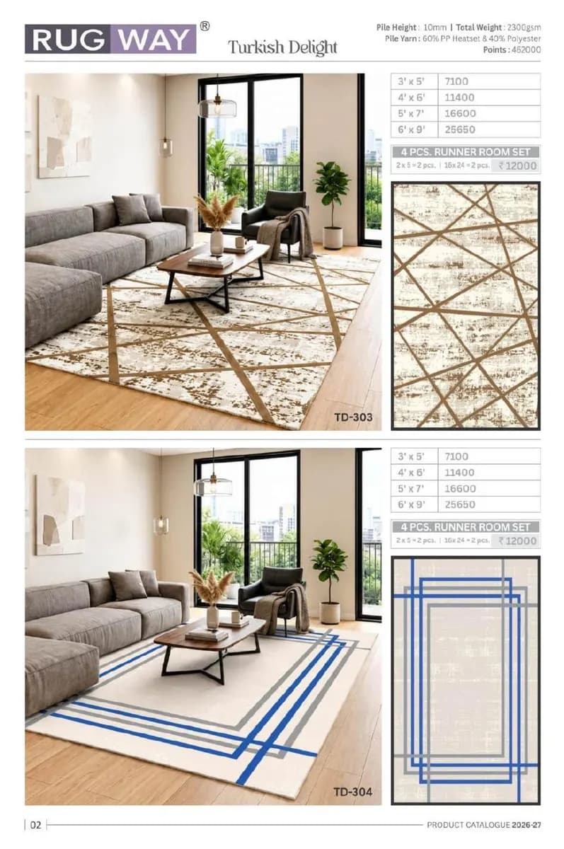 Turkish Delight — Modern Area Rugs & Carpets catalog page 5 — RUG WAY · Interium RUG WAY Turkish-Weave Area Rug Collection