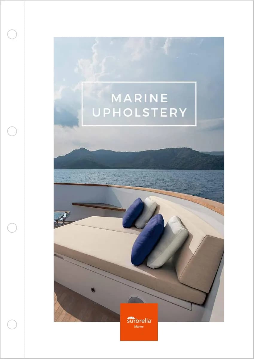 Sunbrella Marine Upholstery catalog page 1 — Sunbrella® Sunbrella & Agora Outdoor Fabrics