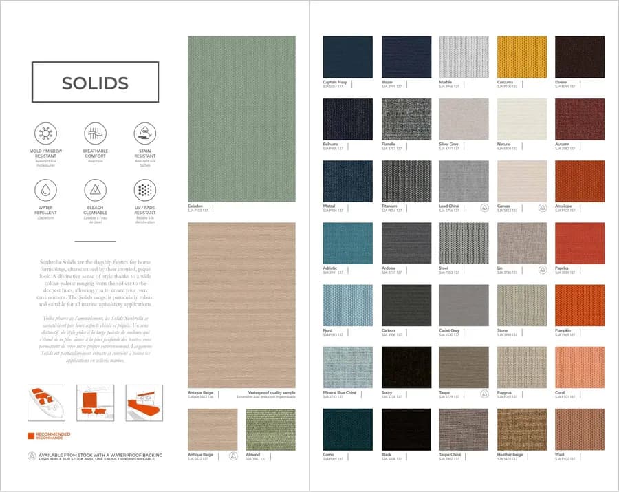 Sunbrella Marine Upholstery catalog page 4 — Sunbrella® Sunbrella & Agora Outdoor Fabrics