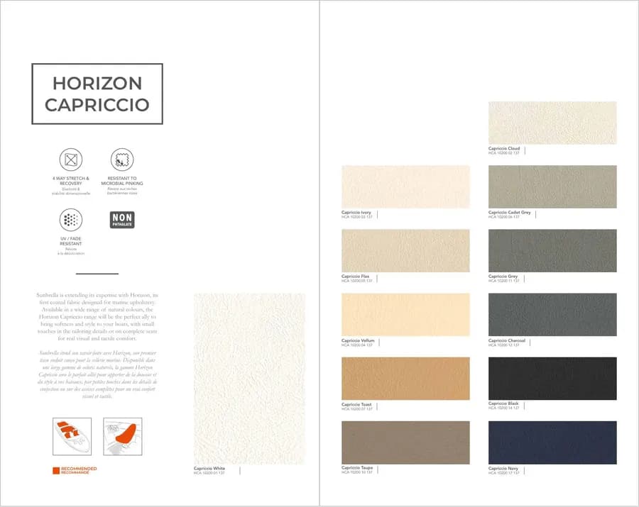 Sunbrella Marine Upholstery catalog page 6 — Sunbrella® Sunbrella & Agora Outdoor Fabrics