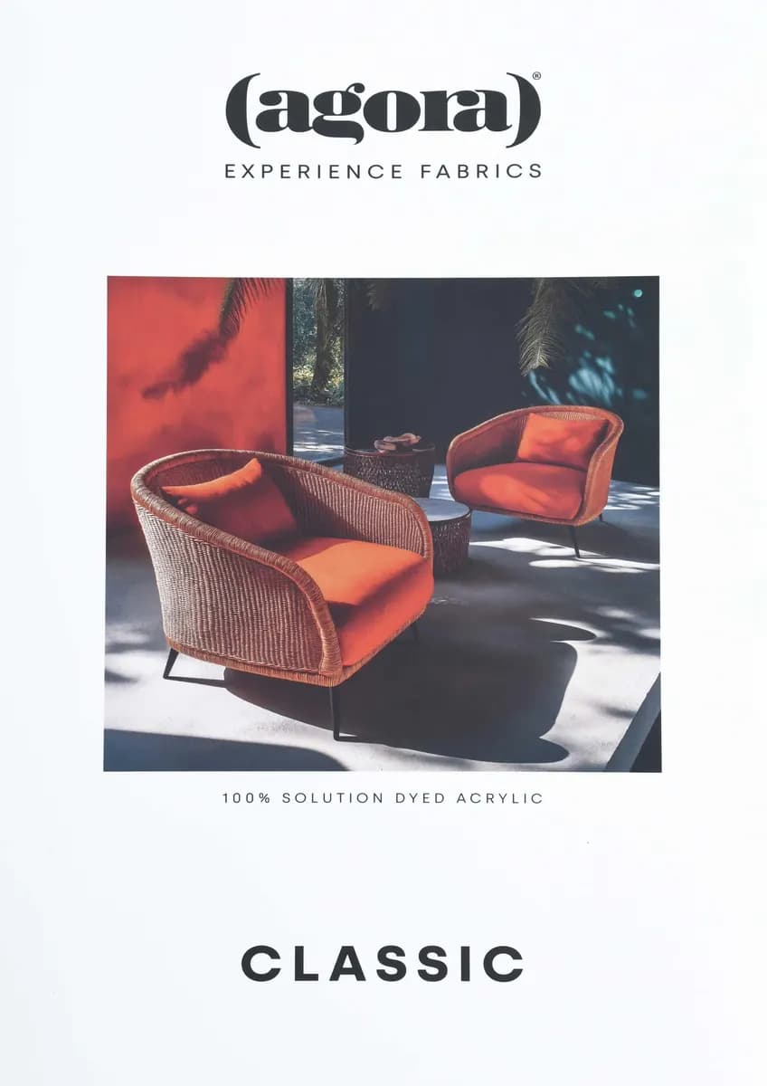 Agora Experience Fabrics — Classic catalog page 1 — Agora® by Tuvatextil Sunbrella & Agora Outdoor Fabrics