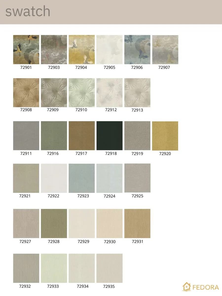 ZEN — Serene Nature Collection catalog page 4 — Fedora by Decori & Decori Imported Italian Wallpaper Collections