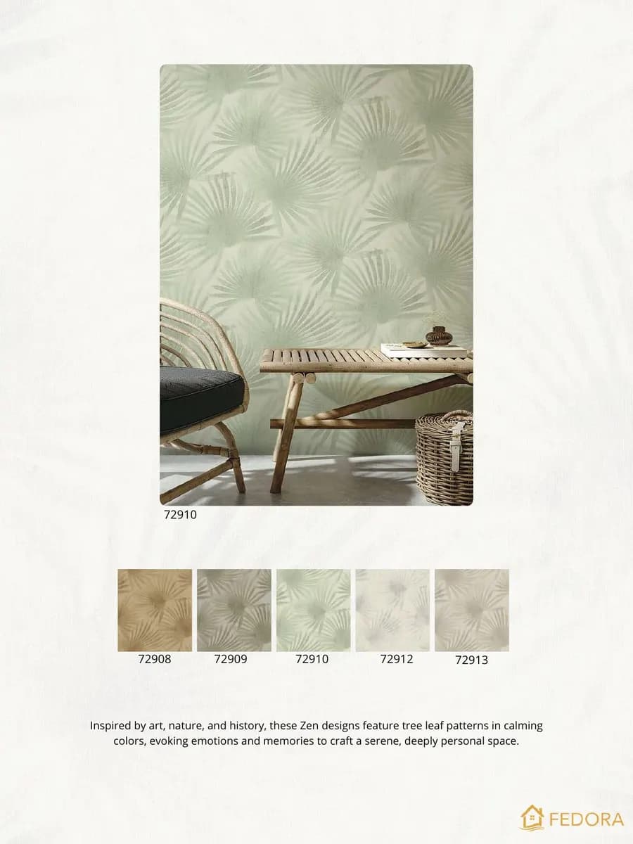 ZEN — Serene Nature Collection catalog page 8 — Fedora by Decori & Decori Imported Italian Wallpaper Collections