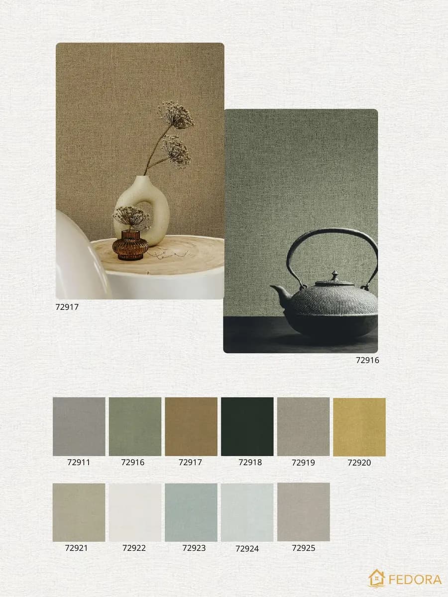 ZEN — Serene Nature Collection catalog page 11 — Fedora by Decori & Decori Imported Italian Wallpaper Collections