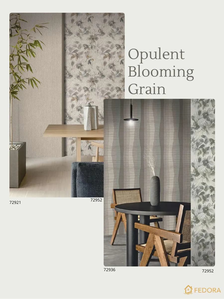 ZEN — Serene Nature Collection catalog page 17 — Fedora by Decori & Decori Imported Italian Wallpaper Collections