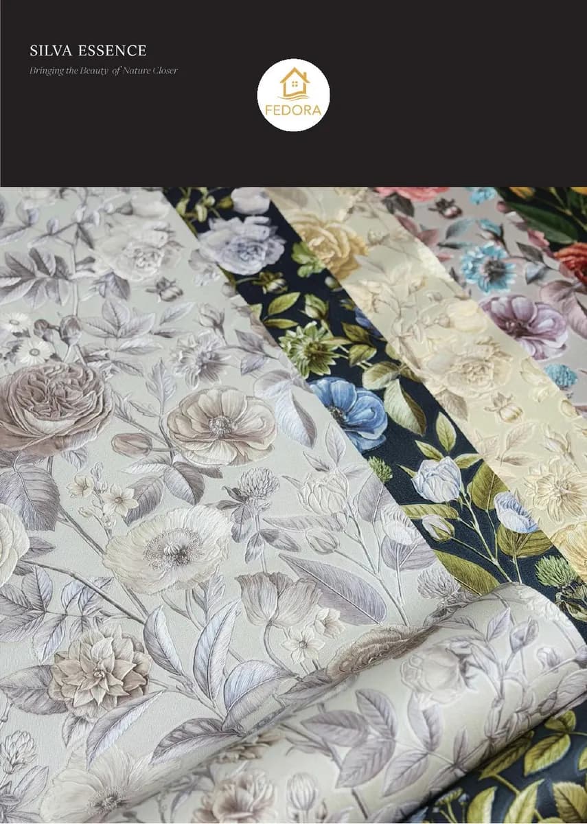 Silva Essence Painterly Bloom — 3D wallpaper for wall (Fedora Silva Essence)