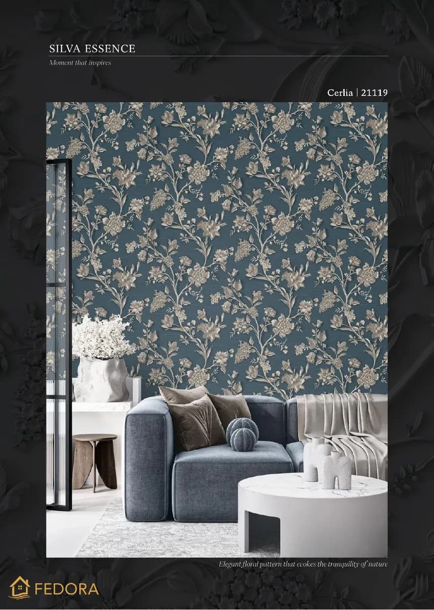 SILVA ESSENCE — Botanical & Floral catalog page 10 — Fedora by D&C · Produced by Zeno Wallpaper Imported Italian Wallpaper Collections