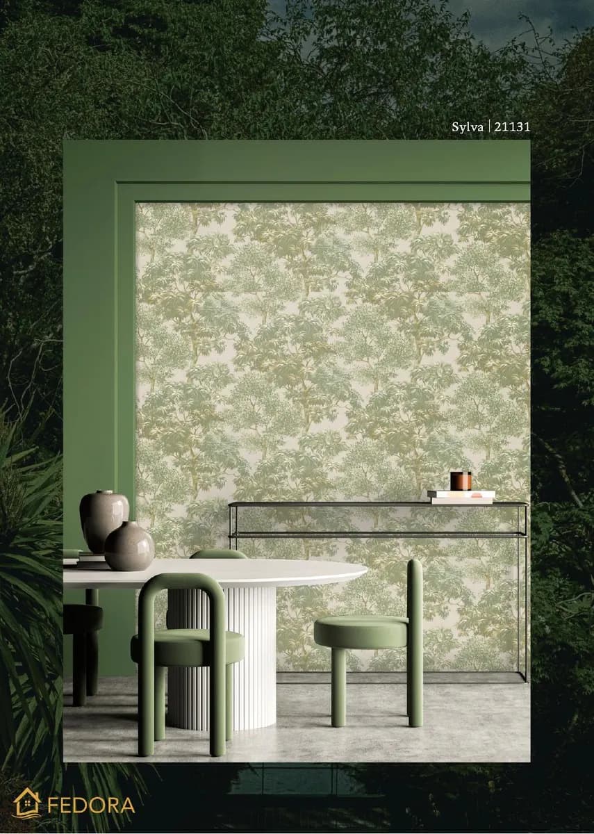 SILVA ESSENCE — Botanical & Floral catalog page 15 — Fedora by D&C · Produced by Zeno Wallpaper Imported Italian Wallpaper Collections