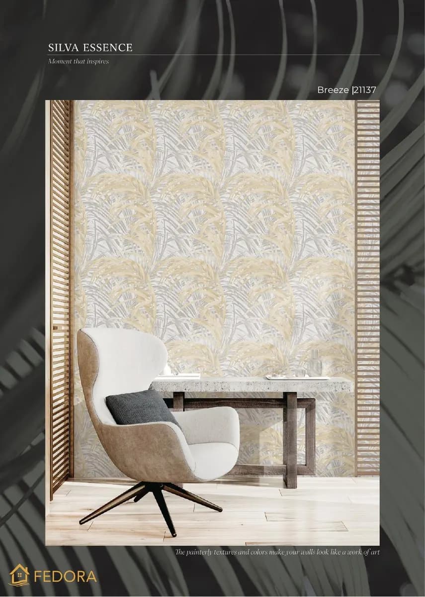SILVA ESSENCE — Botanical & Floral catalog page 21 — Fedora by D&C · Produced by Zeno Wallpaper Imported Italian Wallpaper Collections