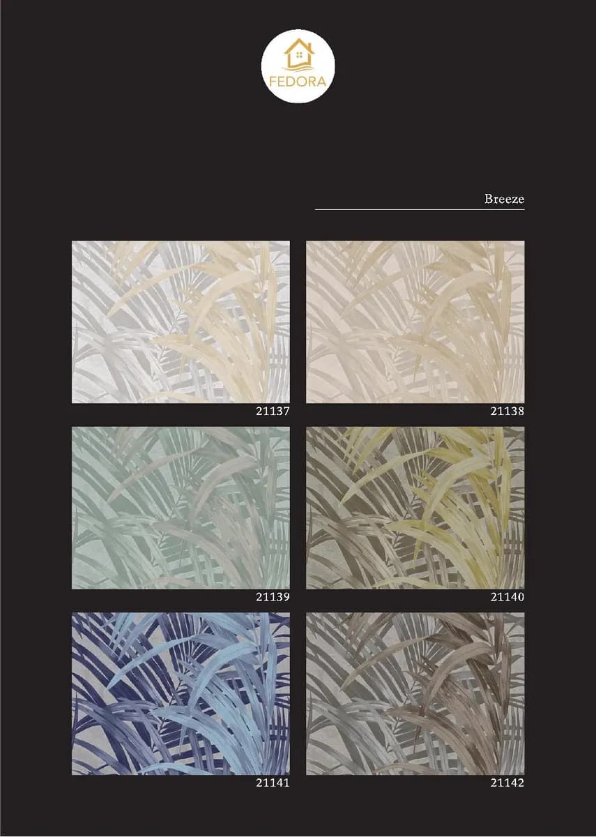 SILVA ESSENCE — Botanical & Floral catalog page 22 — Fedora by D&C · Produced by Zeno Wallpaper Imported Italian Wallpaper Collections