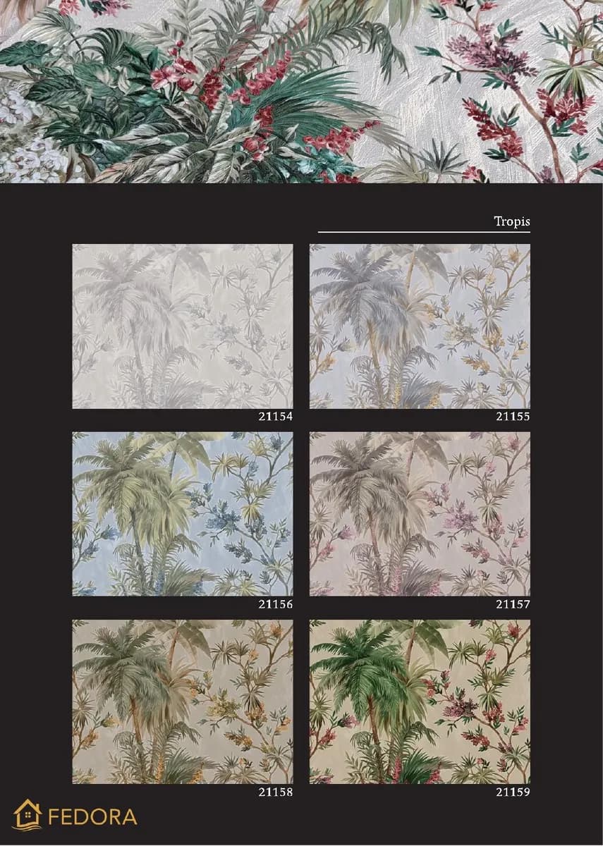 SILVA ESSENCE — Botanical & Floral catalog page 29 — Fedora by D&C · Produced by Zeno Wallpaper Imported Italian Wallpaper Collections