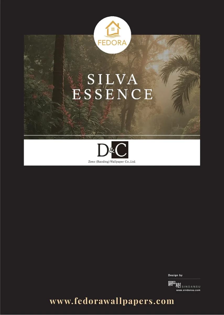 SILVA ESSENCE — Botanical & Floral catalog page 33 — Fedora by D&C · Produced by Zeno Wallpaper Imported Italian Wallpaper Collections