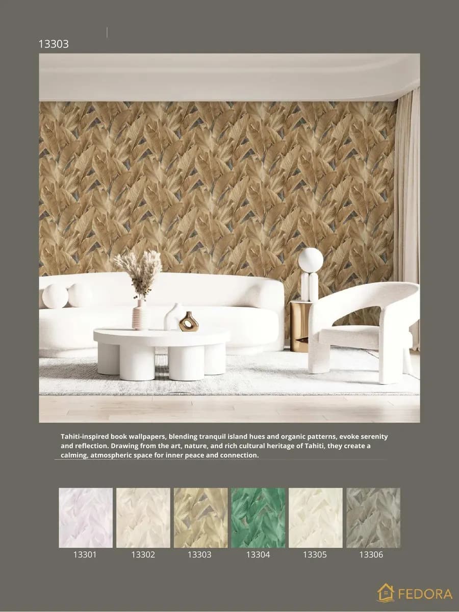 Tahiti Monstera Grove — 3D wallpaper for wall (Fedora Tahiti)