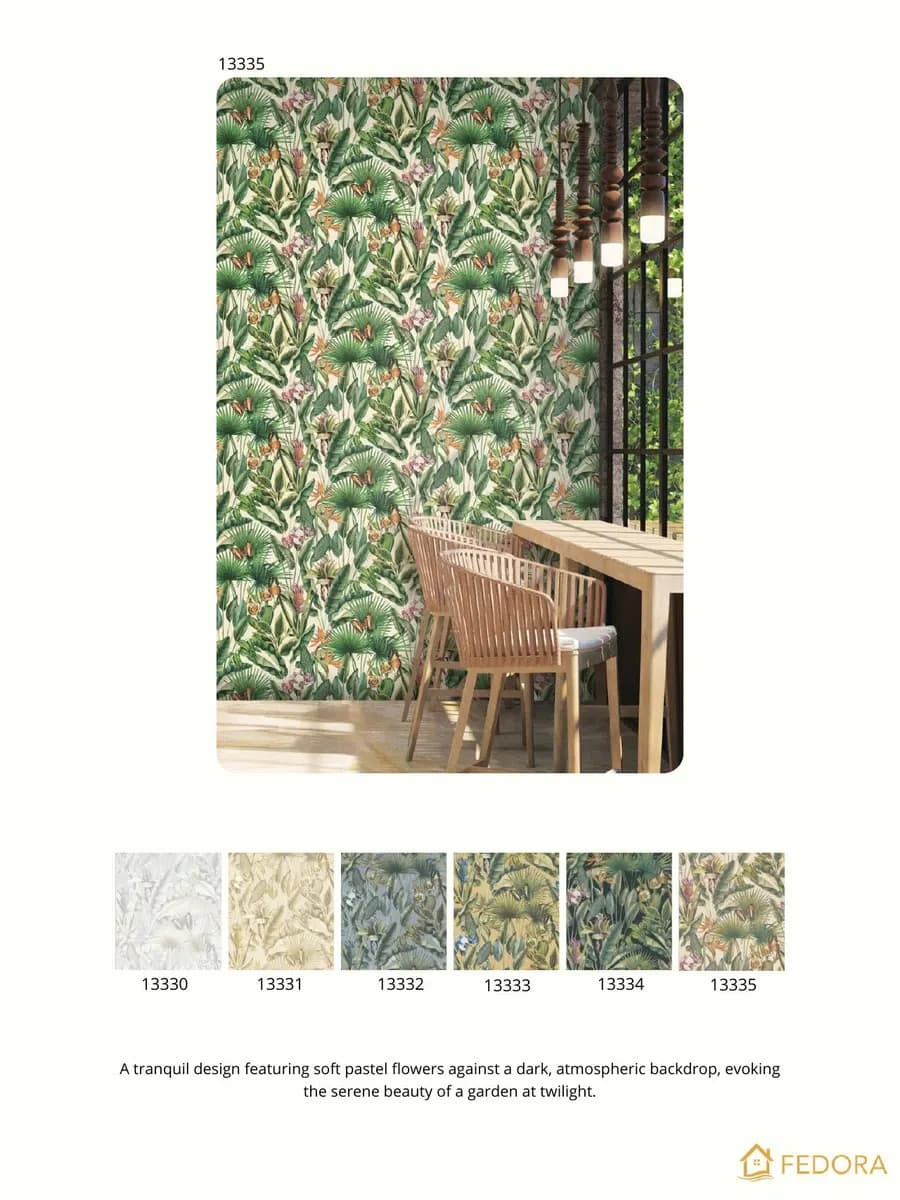 TAHITI — Tropical Botanical catalog page 14 — Fedora by D&C Imported Italian Wallpaper Collections