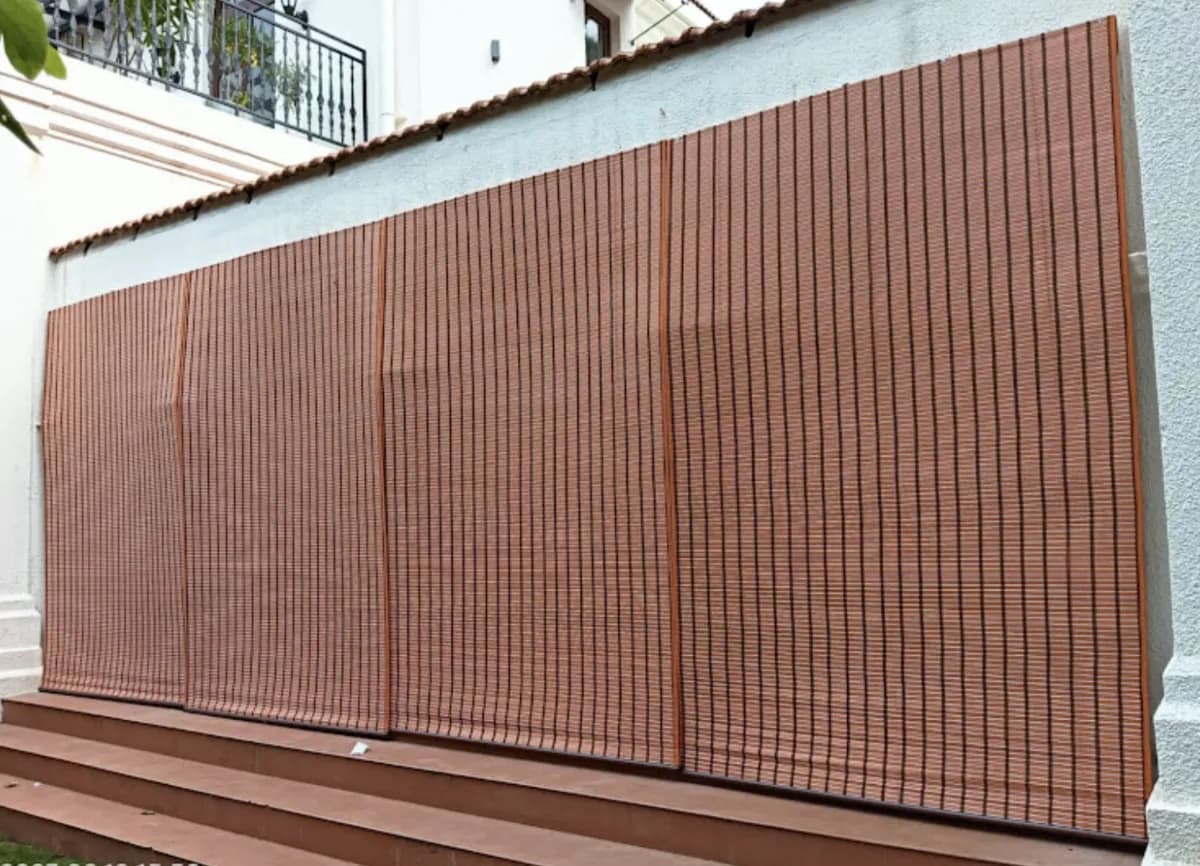 Large Outdoor Bamboo Chick Blinds for a Vasco residence