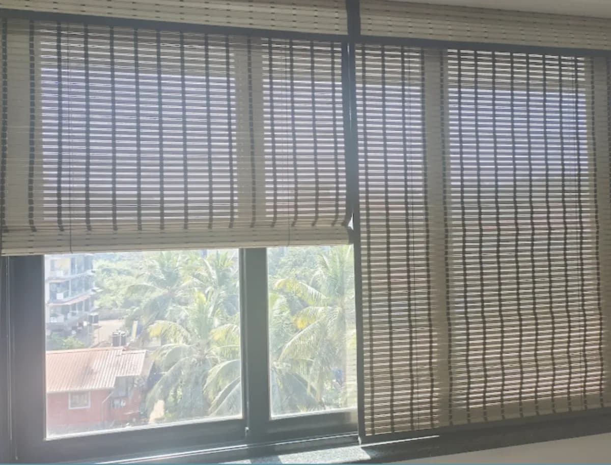 Large Woven Wood Bamboo Blinds for a Vasco residence