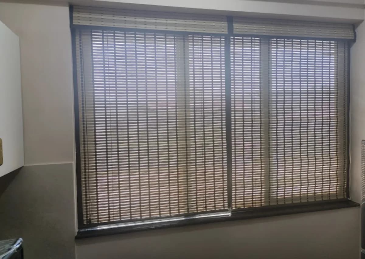 Natural Woven Bamboo Window Blinds for a Vasco residence