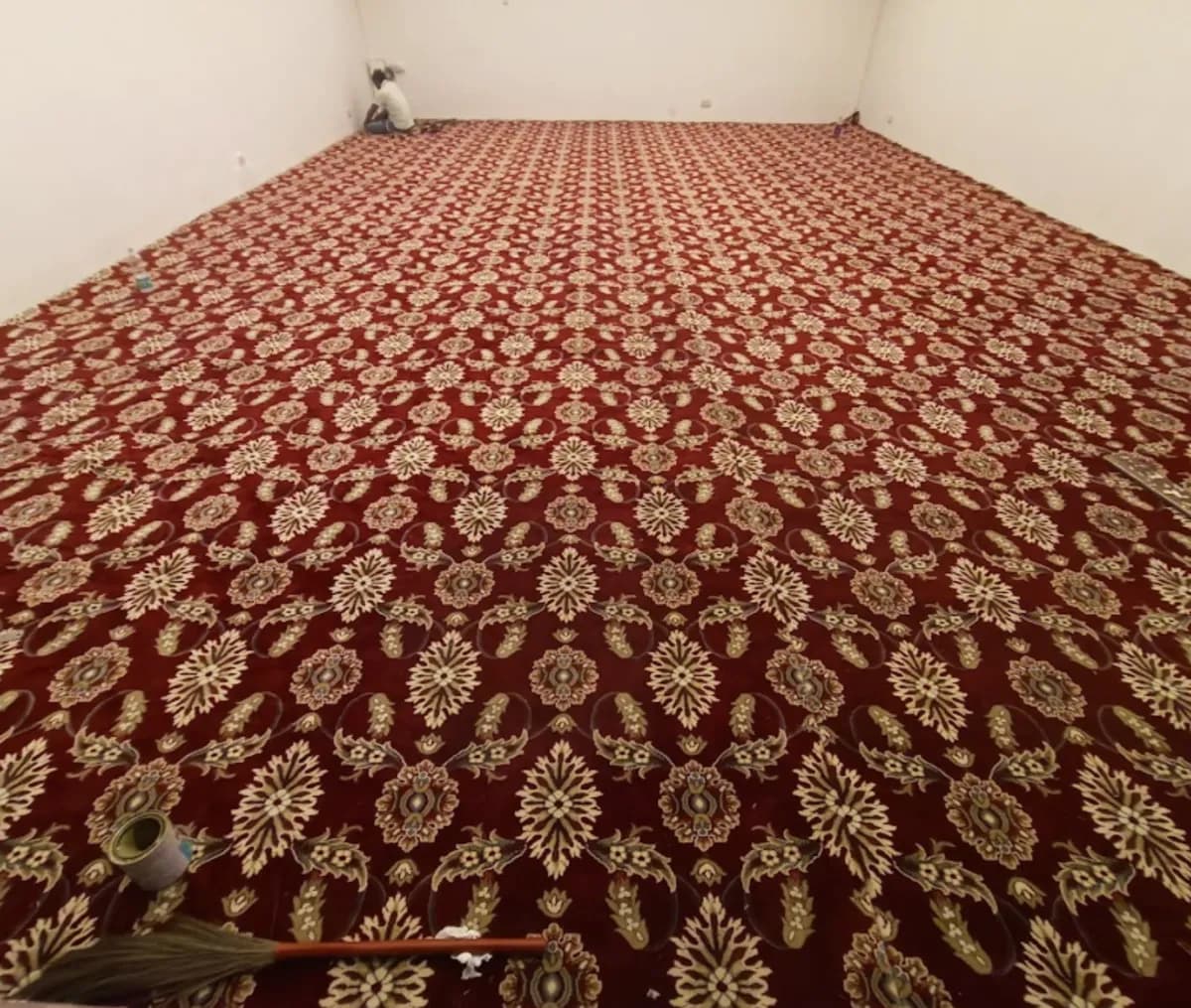 Wall-to-Wall Red Floral Carpet for a Vasco residence