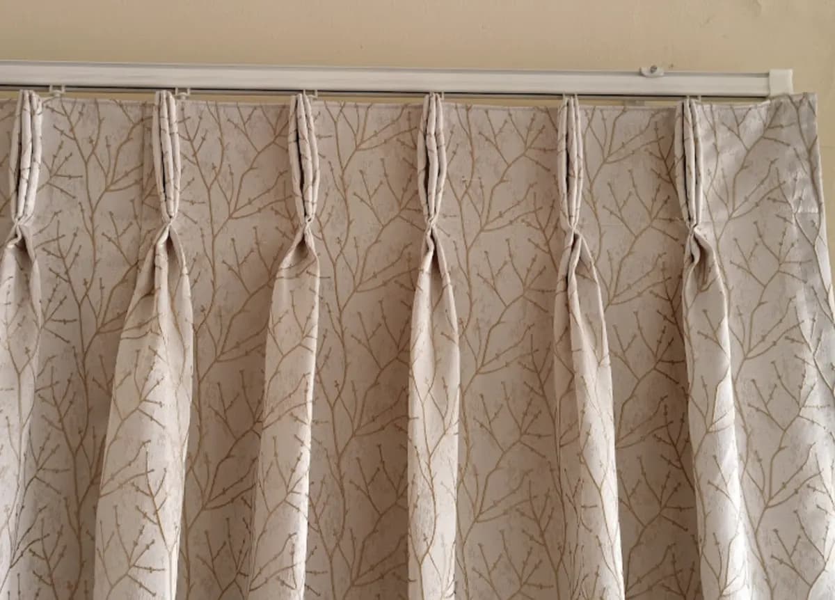 Branch Patterned Pinch Pleat Curtains for a Vasco residence