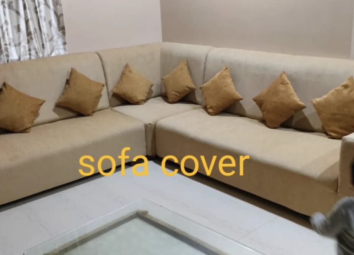 Large Beige Upholstered L-Shaped Sofa tailored for Corlim homes