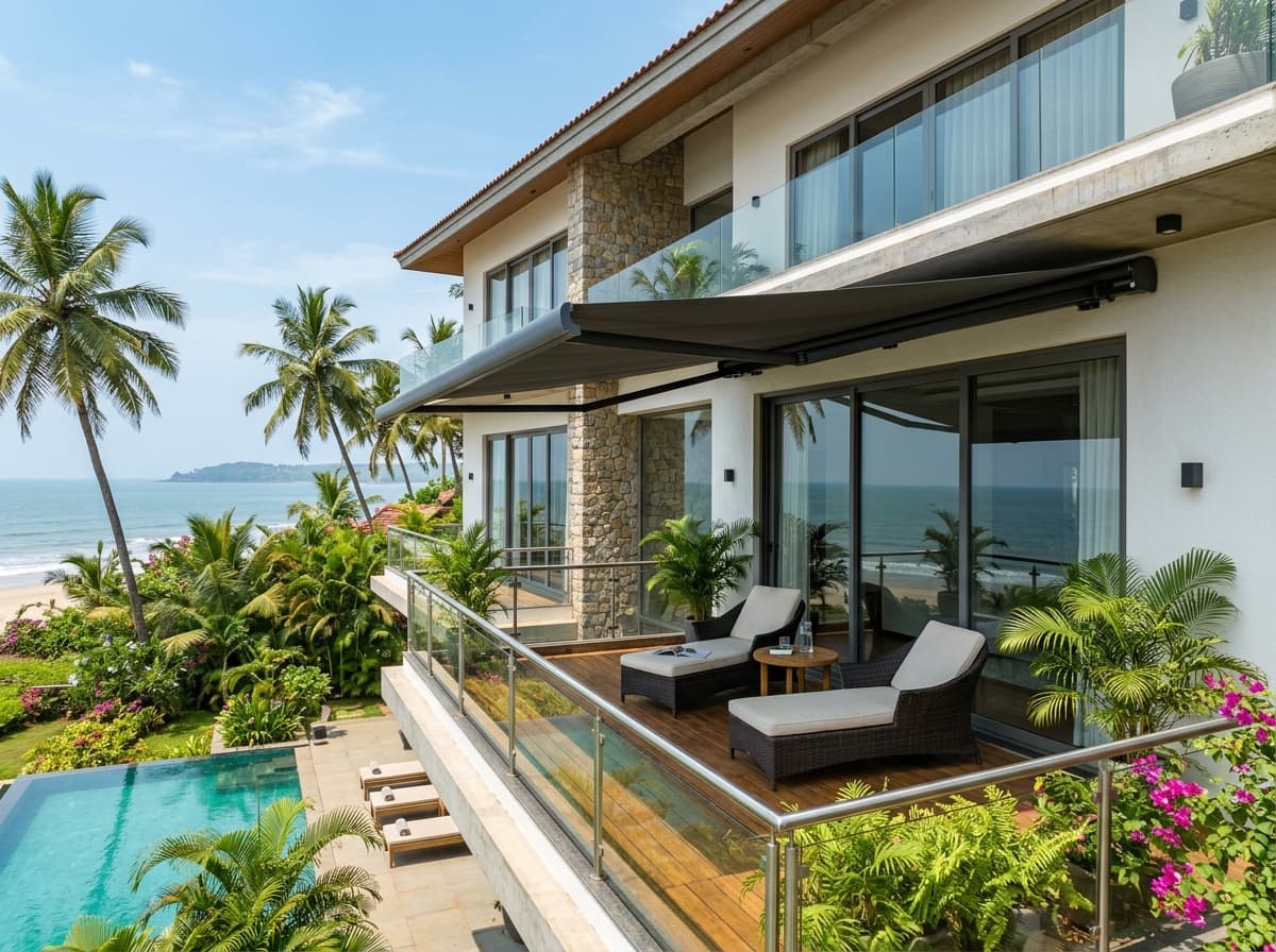 Custom Outdoor Awnings and Balcony Retractable Canopies in Goa