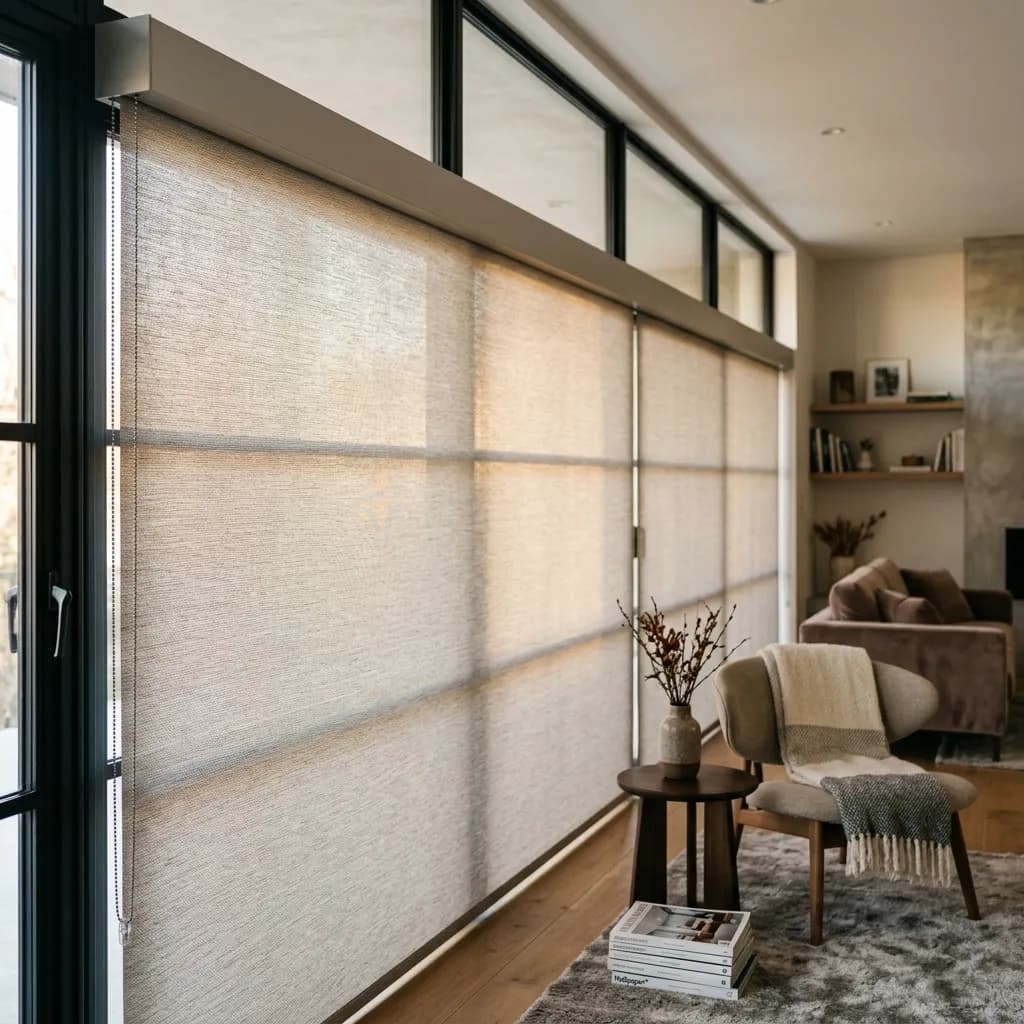 Office blinds in workstation, executive cabin, and conference room settings