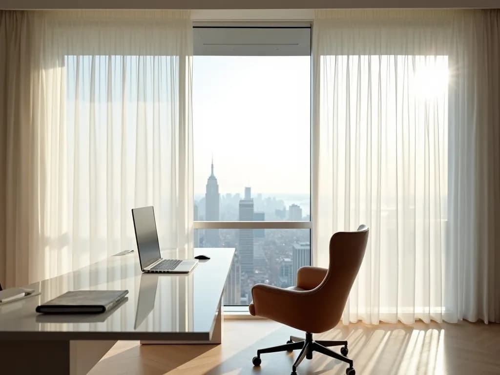 Sheer Curtains in Executive Office