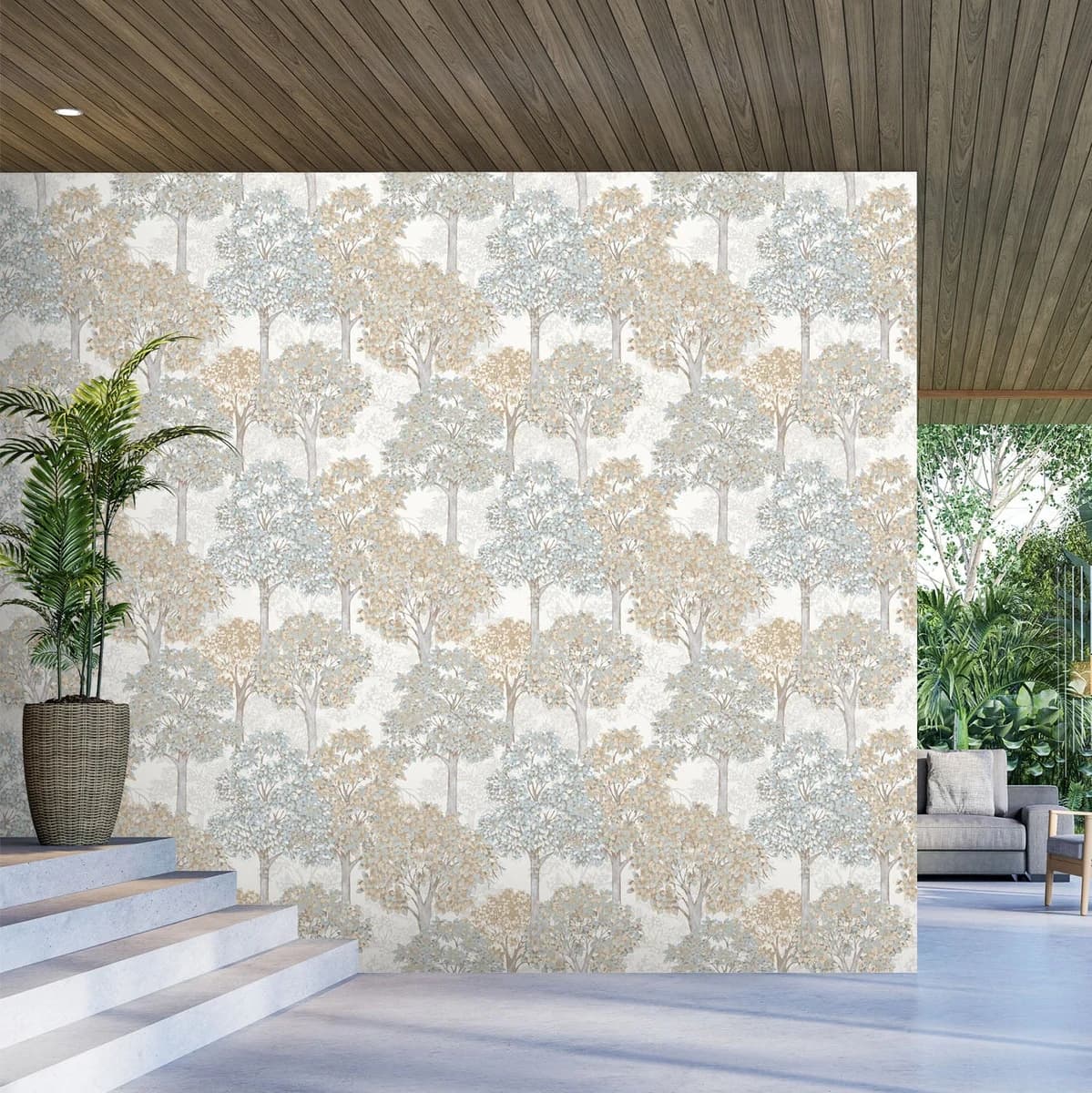 Golden Days Metallic Floral Wallpaper - Luxury Wallpaper in Goa