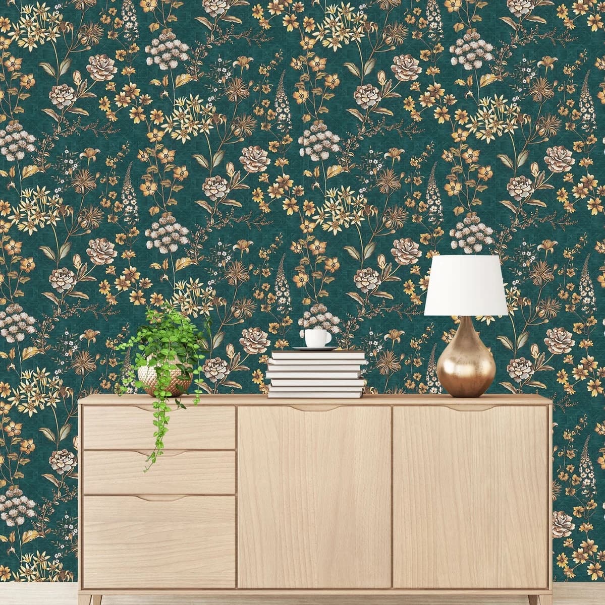 Stockholm Nordic Floral Wallpaper - Luxury Wallpaper in Goa
