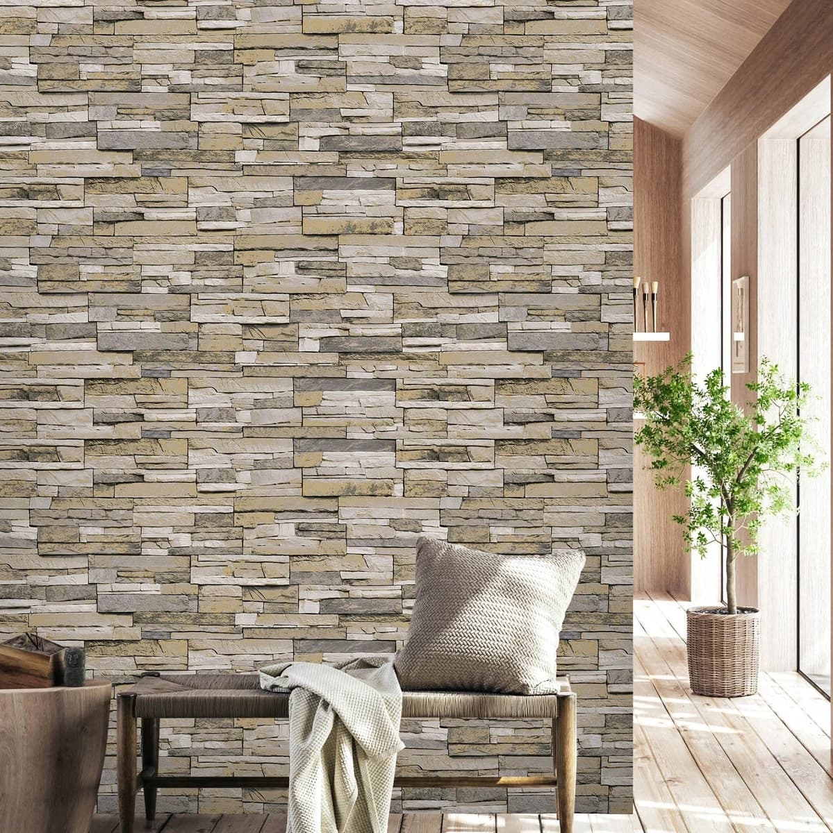 Tufa Limestone Textured Wallpaper - Luxury Wallpaper in Goa