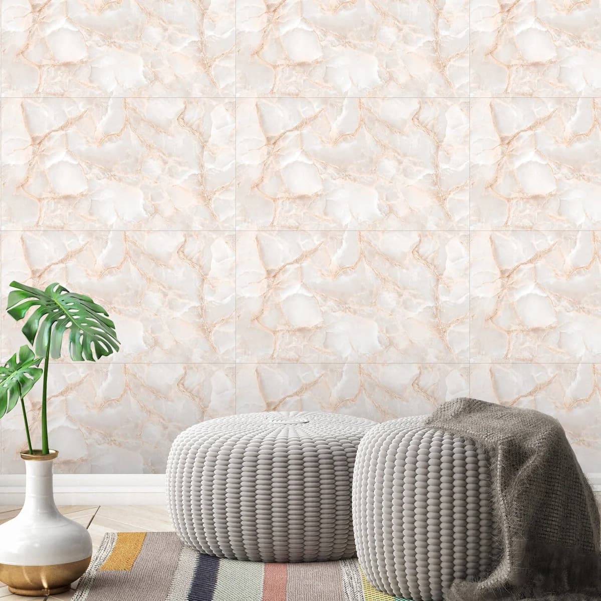 Carrara White Marble Wallpaper - Luxury Wallpaper in Goa