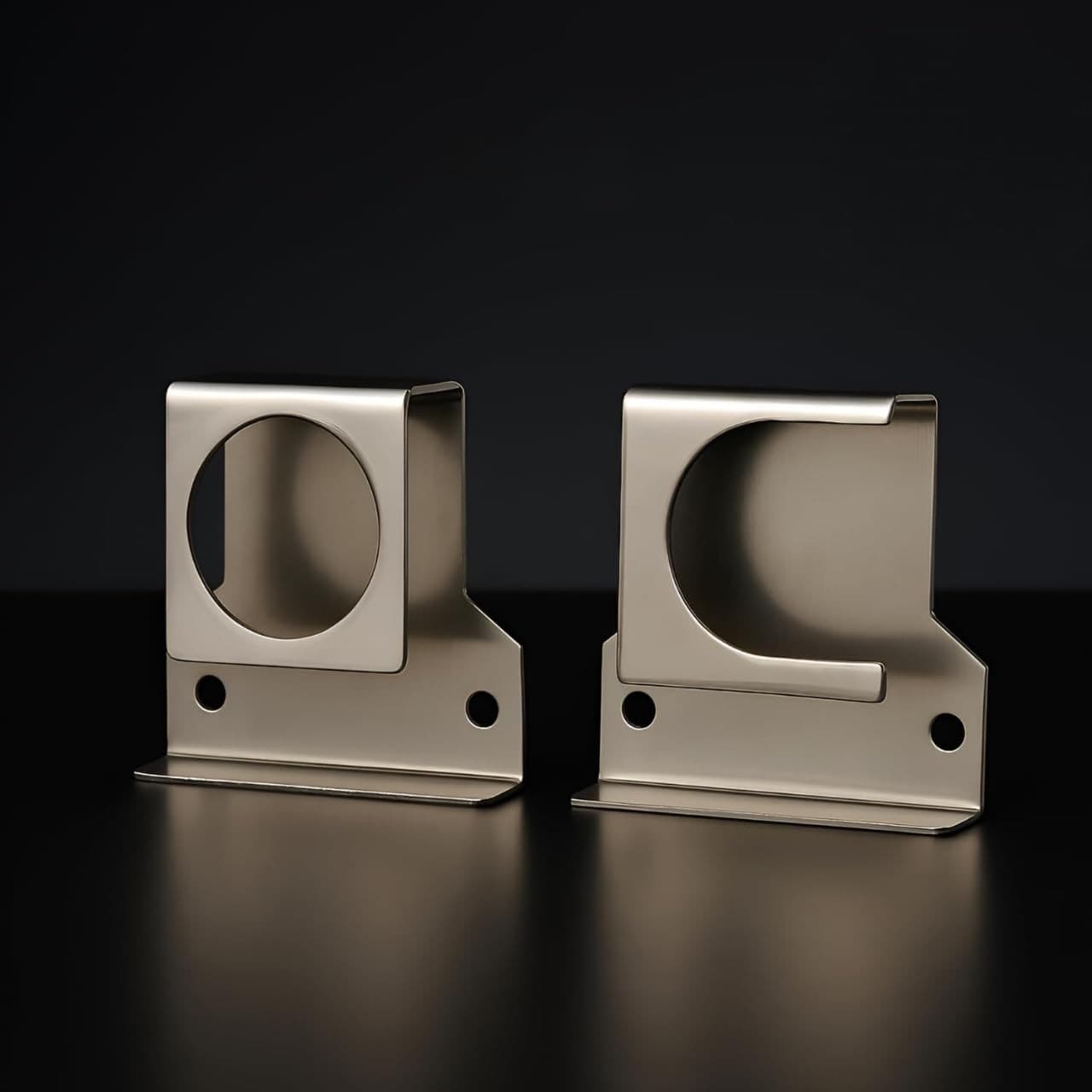 Brushed Nickel Stainless Steel Curtain Rod Brackets (Pair) view 4