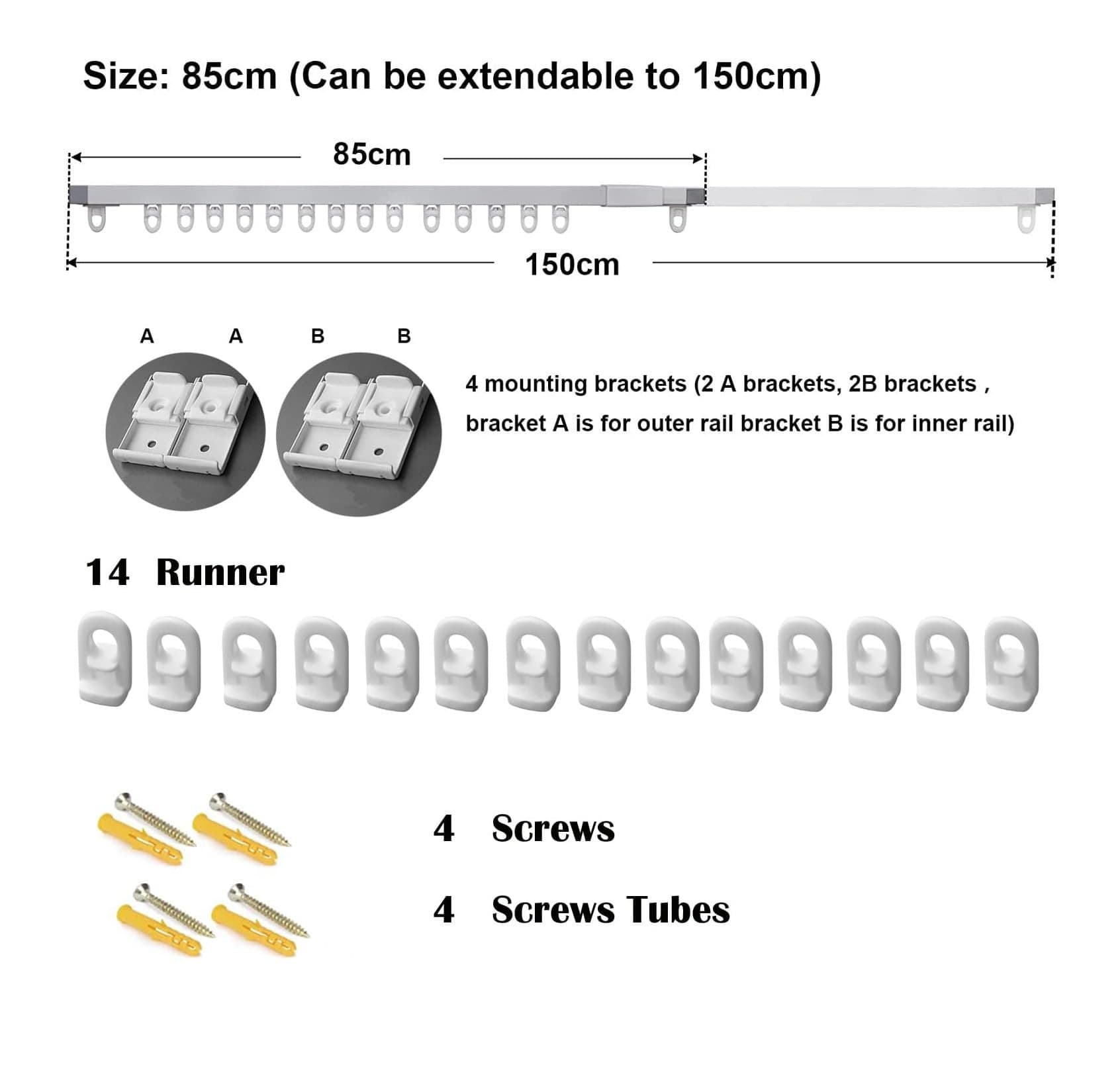 Telescopic Retractable Ceiling Curtain Track Rail view 4