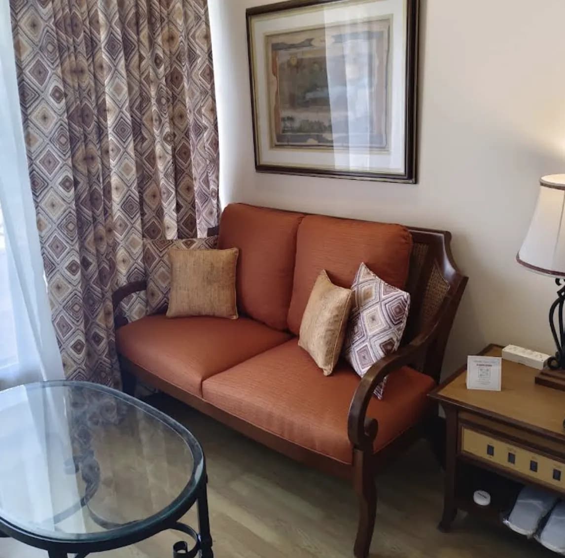 Brown Upholstered Sofa with Cane Sides tailored for Corlim homes