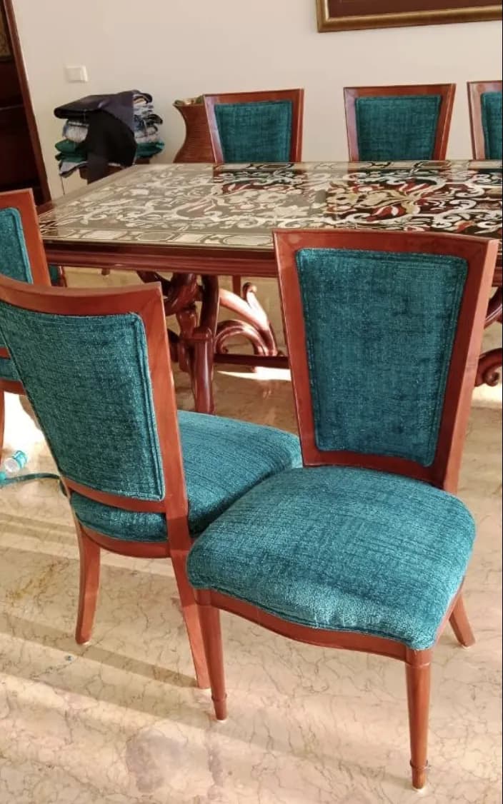 Teal Fabric Wooden Dining Chairs tailored for Corlim homes