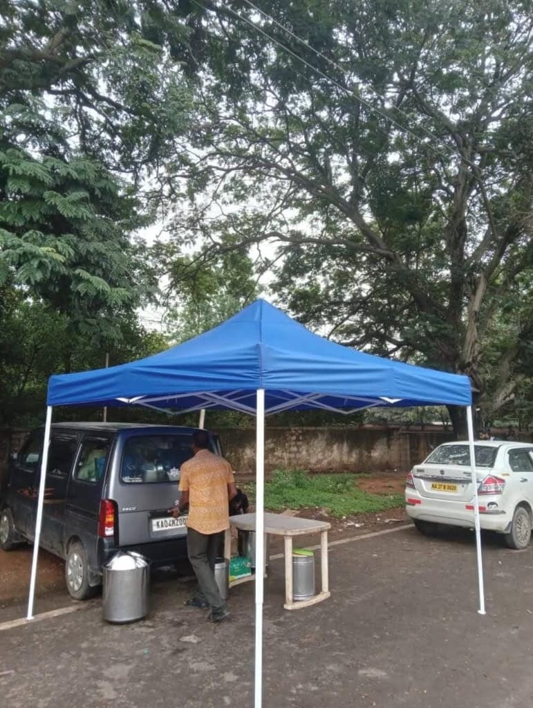 Heavy-Duty Blue Pop-Up Gazebo Canopy Tent for Outdoor Catering in Goa