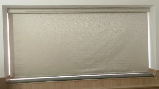 Custom Waterproof PVC Roller Blind Installed in Modern Kitchen Window Niche Goa