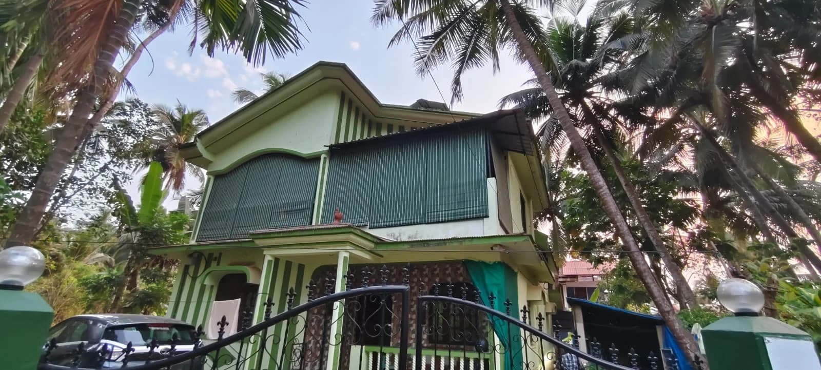 Exterior Woven Bamboo Monsoon Blinds Panjim Villa Balcony