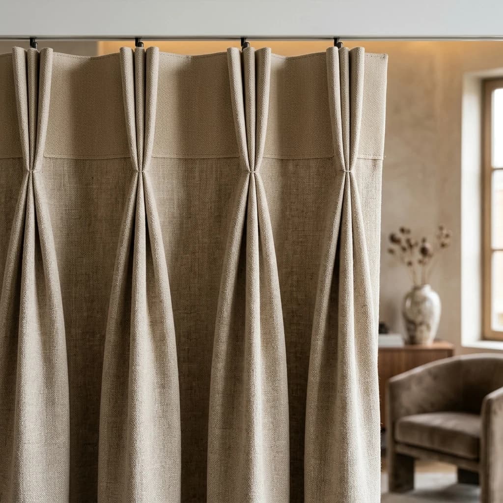 Triple Pinch Pleat custom curtain pleat style
