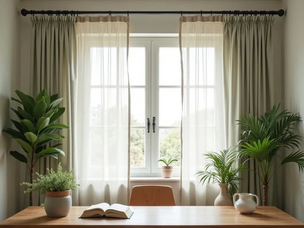 Linen Curtains in Executive Office