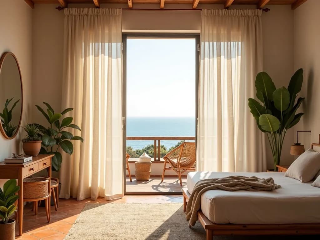Linen Curtains in Hotel Suite