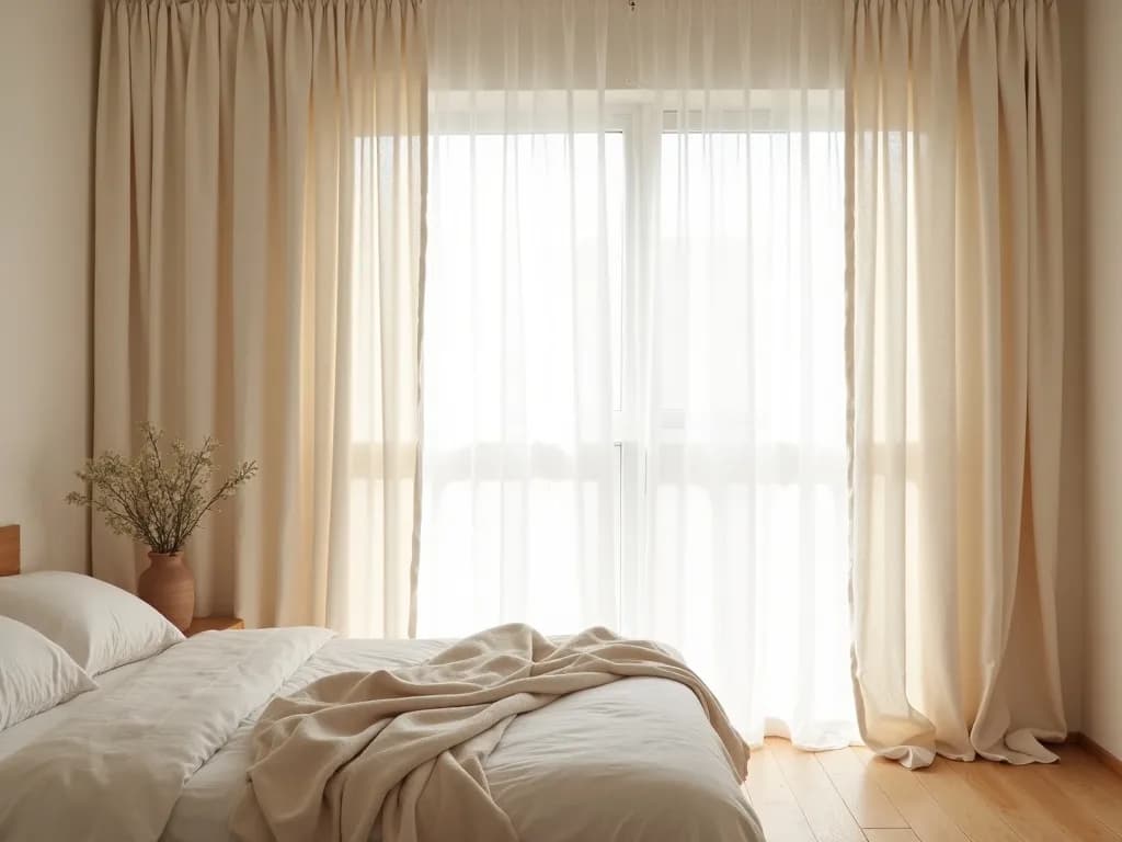 Linen Curtains in Master Bedroom