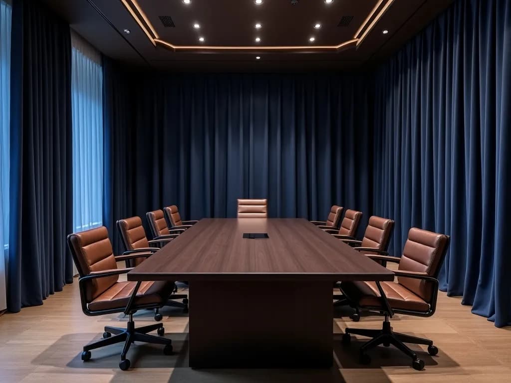 Silk Curtains in Executive Office