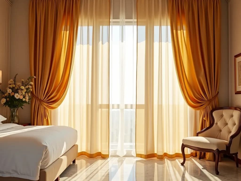 Silk Curtains in Five-Star Hotel
