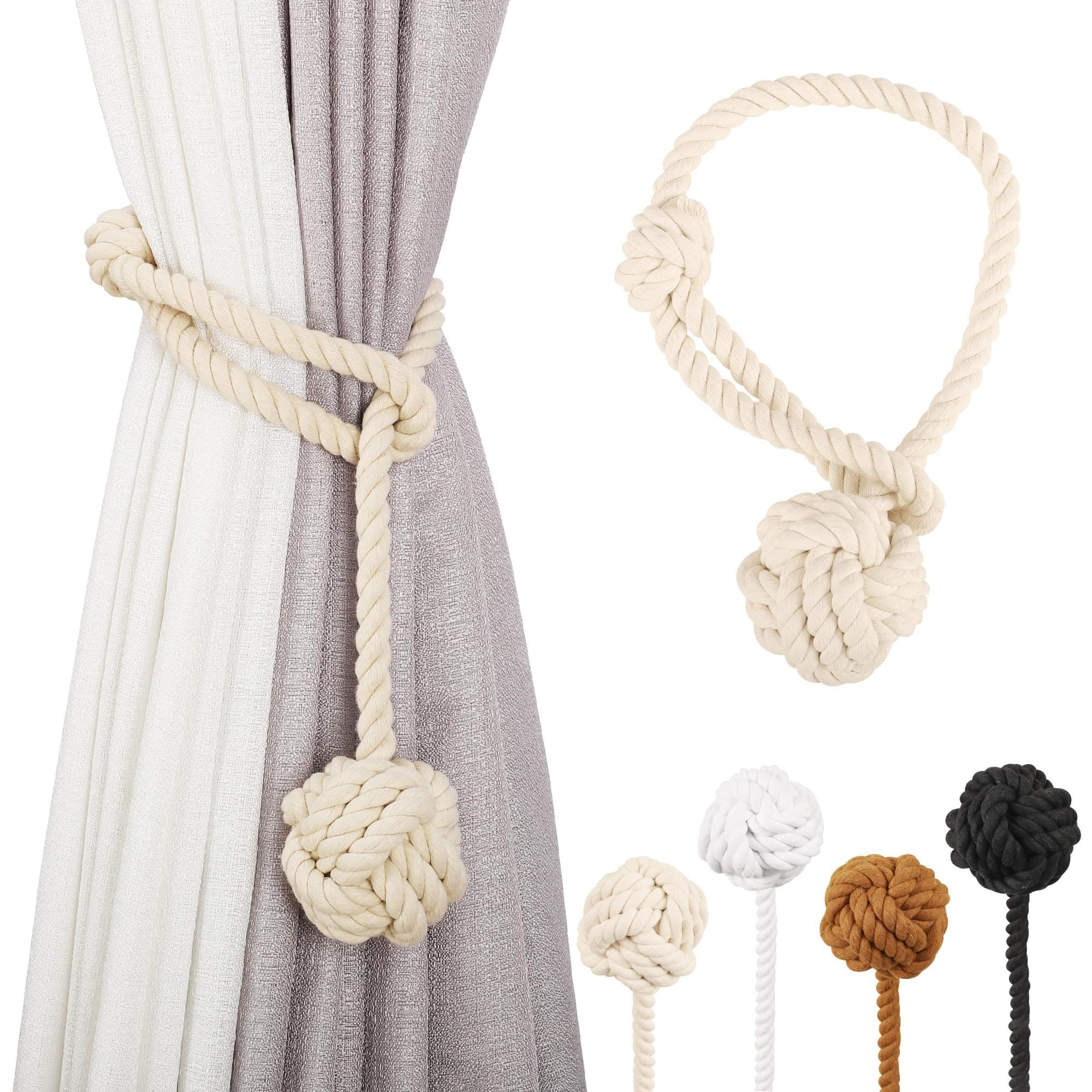 Artisan Braided Cotton Rope Curtain Holdbacks (Pair)