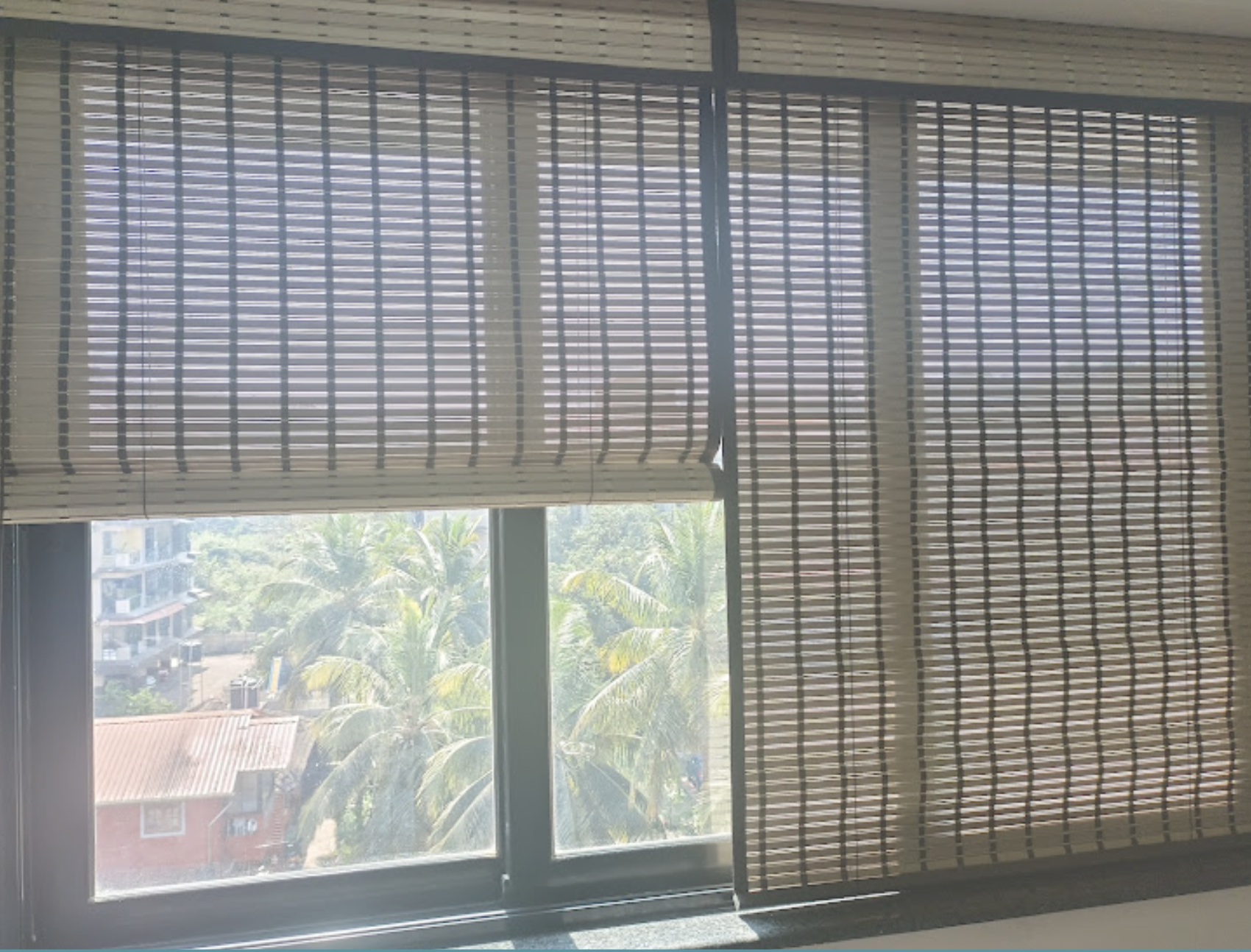 Large Woven Wood Bamboo Blinds
