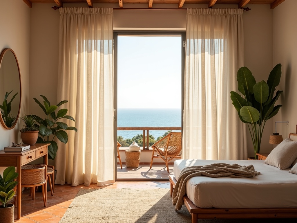 Linen Curtains in Hotel Suite