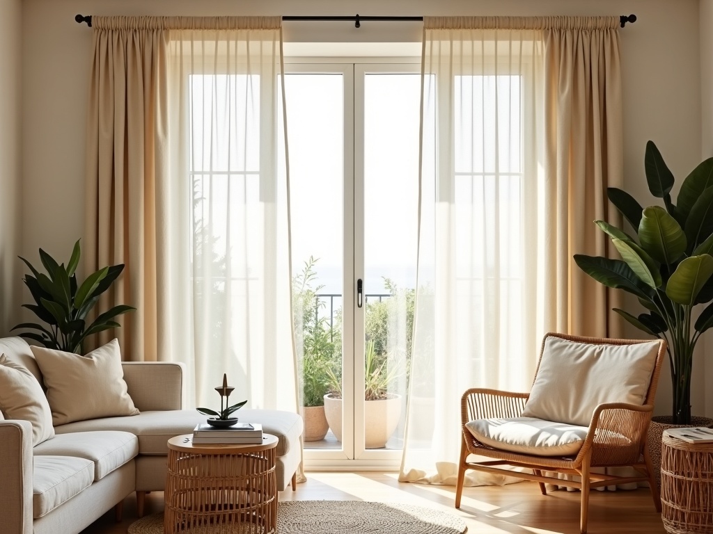 Linen Curtains in Living Room