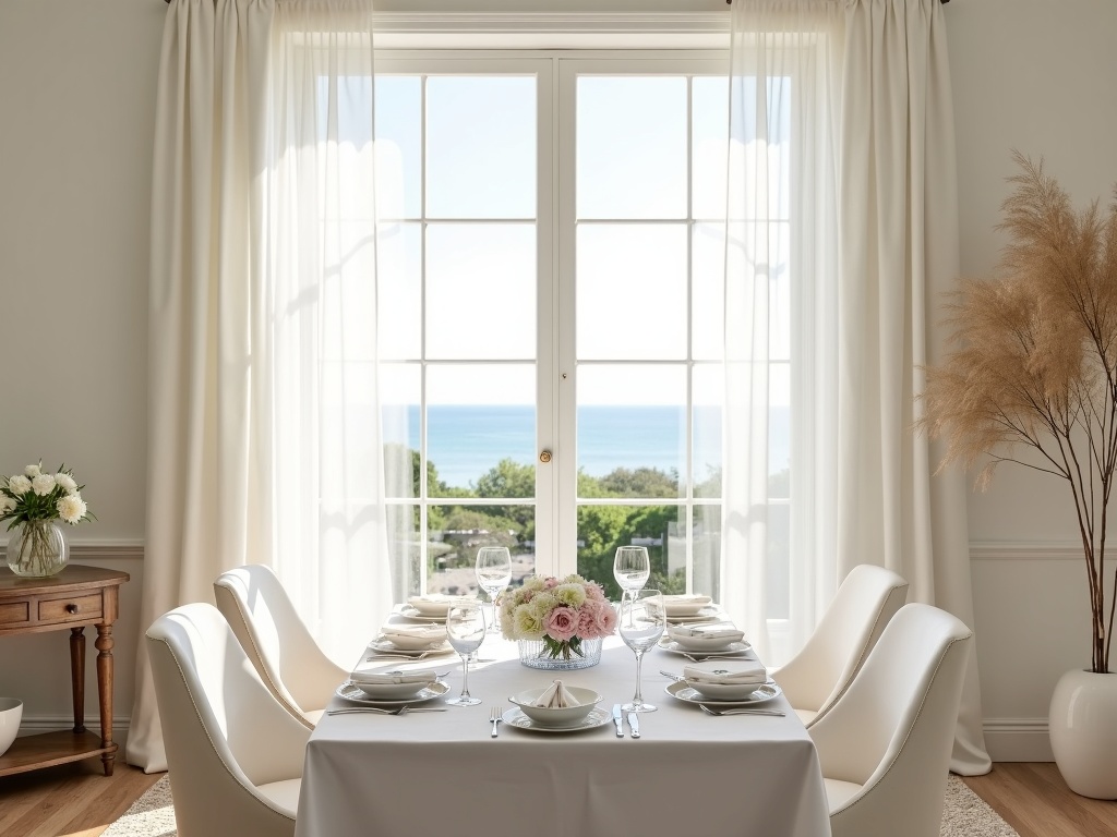Sheer Curtains in Dining Room